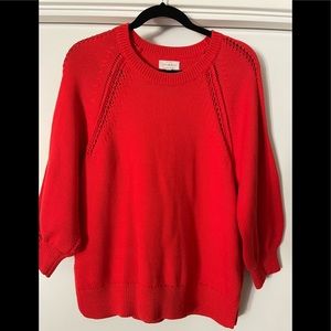 Lucky Brand Orange/Red crew Neck Sweater - NWOT